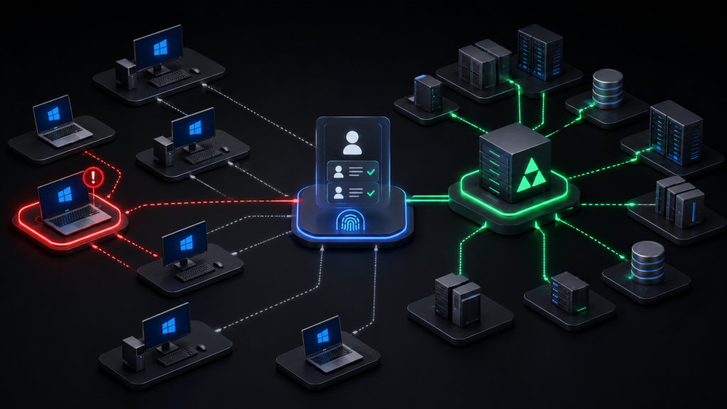 مسیر گسترش حمله Medusa از یک سیستم آلوده به Credentialها و Active Directory